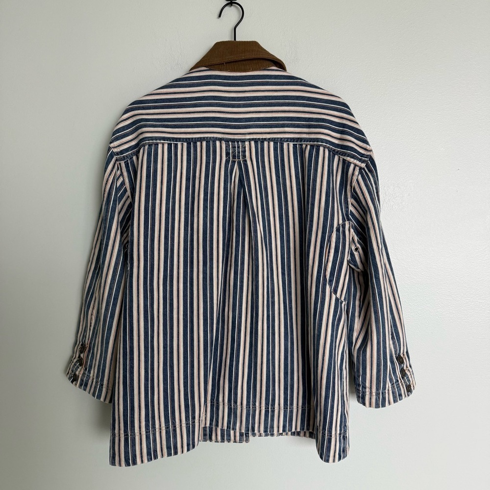 Free People We The Free Striped Denim Barn Coat - Picture 10 of 12